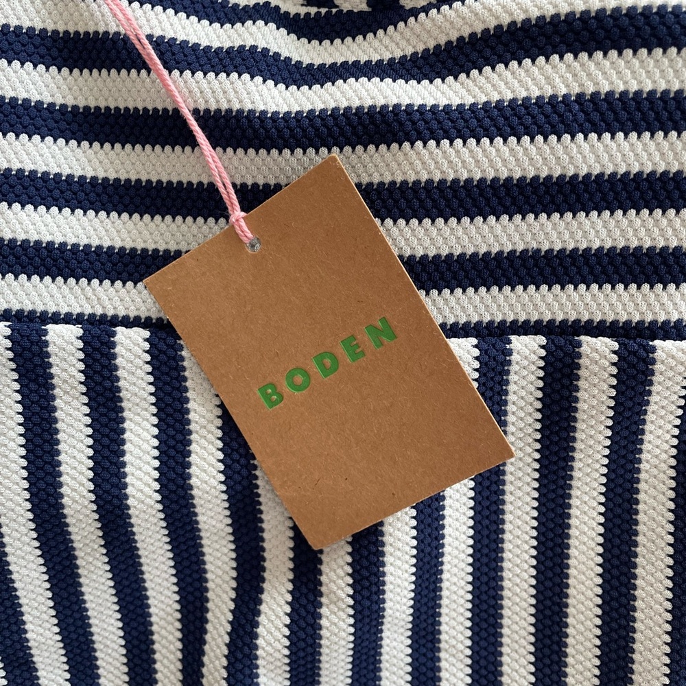 Boden Navy & White Vertical Stripe One-Piece Swimsuit - Picture 10 of 15